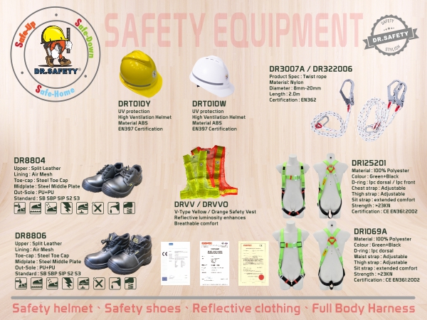 Safety Helmet / Safety Shoes / Reflective Clothing / Full Body Harness