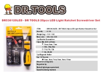 DR536120LED - DR TOOLS 20pcs Ratchet Screwdriver Set
